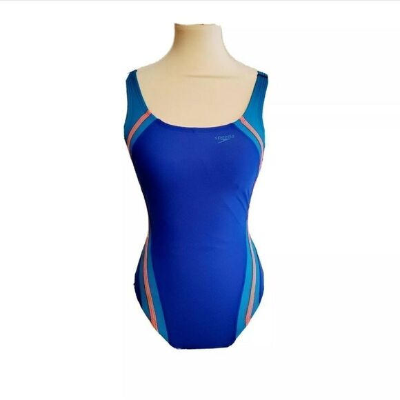 Speedo Blue One Piece Swimsuit Size 6 - Picture 1 of 12